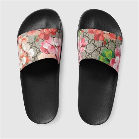 floral pink gucci slides|floral Gucci slides women.